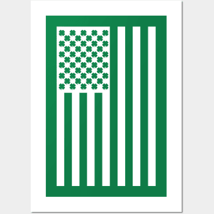 Irish American Shamrock Flag Posters and Art